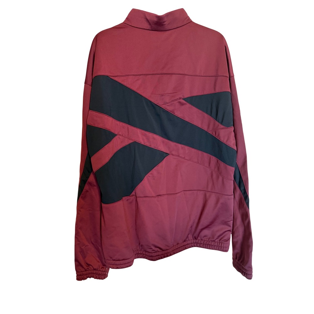 Reebok RI Vector Knit Tracktop Burgundy Black Full Zip Jacket Mens Medium NEW